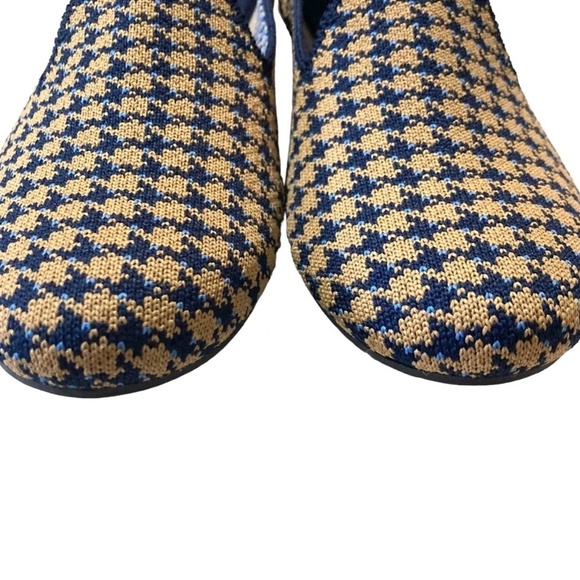 ROTHY'S The Loafer Sapphire & Camel Houndstooth Check Round Toe Flats Loafers - Picture 4 of 12